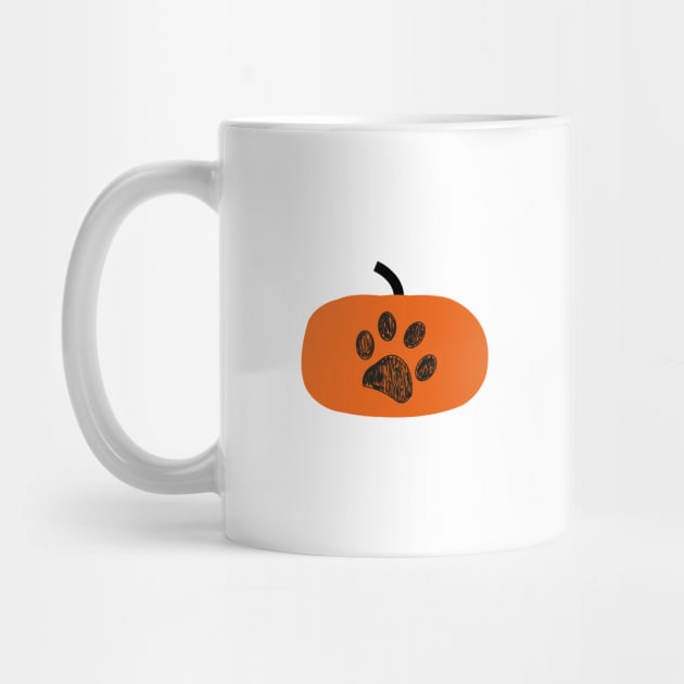 Pumpkin with paw print by GULSENGUNEL